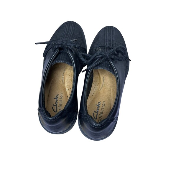 Clarks Calla Ruby Leather Chunky Loafer Window Pane Plaid Women Size 7 - Picture 3 of 5